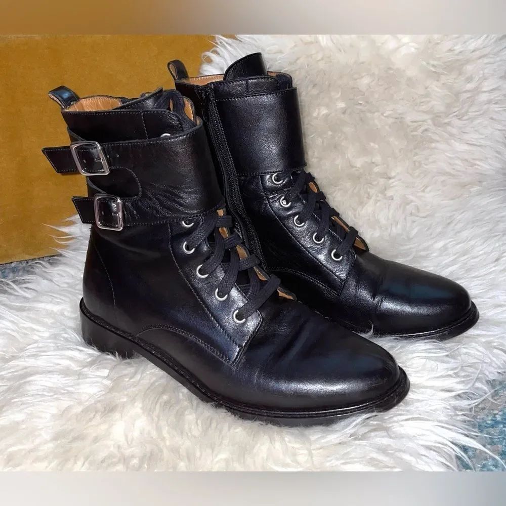 Ba&Sh Bottines Como Combat Boots Noir Black 39 US 8.5 EUC